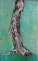 Baum 4, Portrait eies Baumstammes, mit Ölfarben gemalt